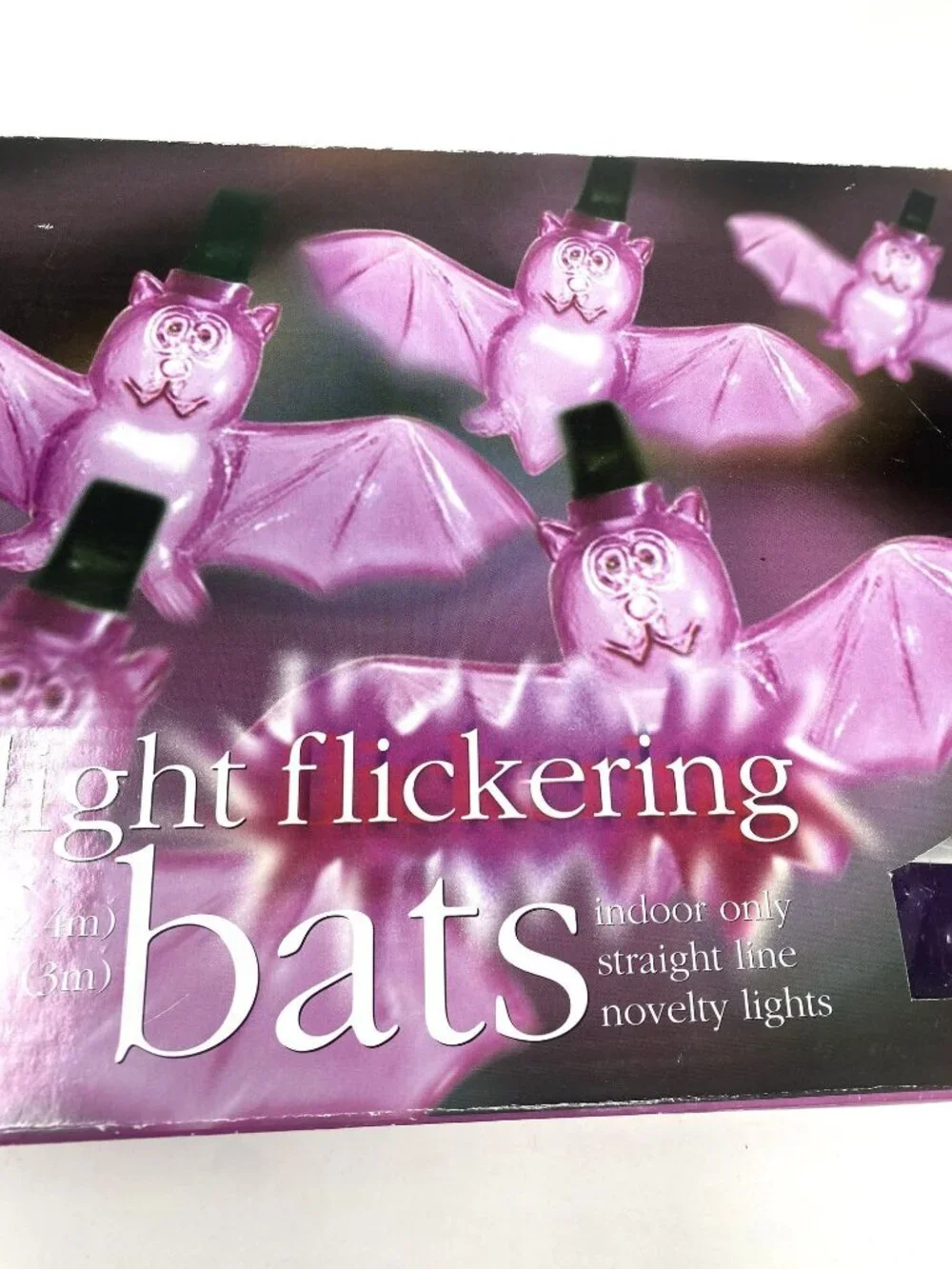 Vintage Target Halloween 10 Novelty Light Flickering Purple Bats Decor 8-10 Ft